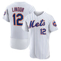 marshops New York Mets #12 Francisco Lindor White  Home Authentic Player Jersey