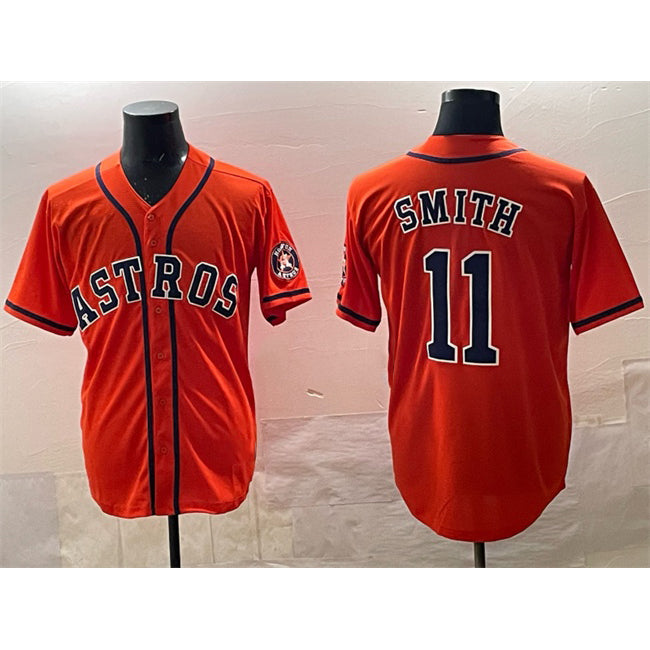 marshops Houston Astros #11 Cam Smith Orange  Cool Base Stitched Jersey