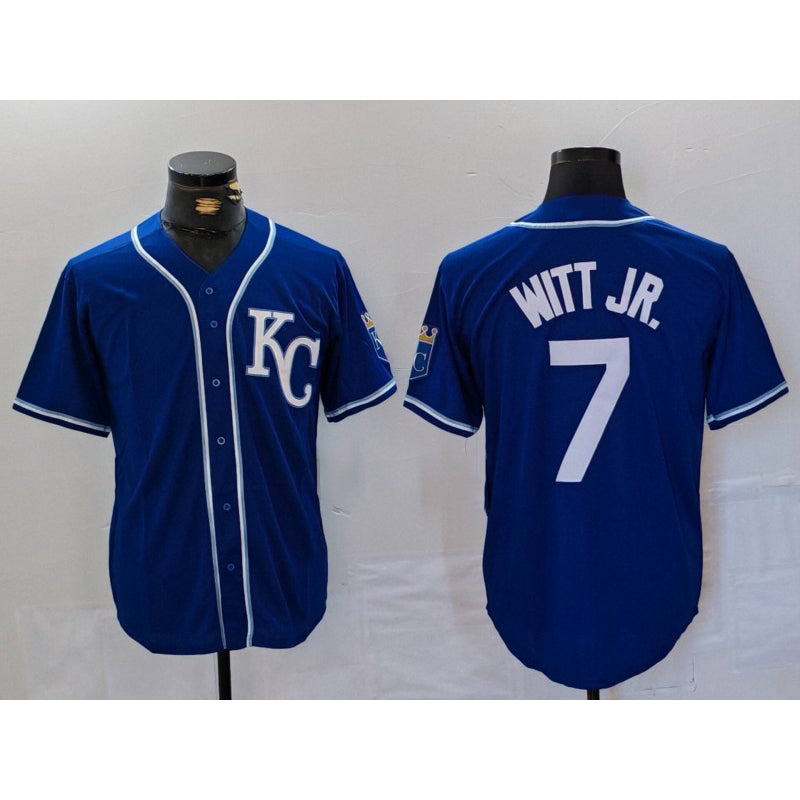 marshops Kansas City Royals #7 Bobby Witt Jr Royal  Cool Base Stitched Jersey