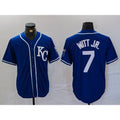 marshops Kansas City Royals #7 Bobby Witt Jr Royal  Cool Base Stitched Jersey