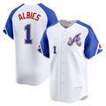 marshops Atlanta Braves #1 Ozzie Albies White  City Connect Limited Player Jersey
