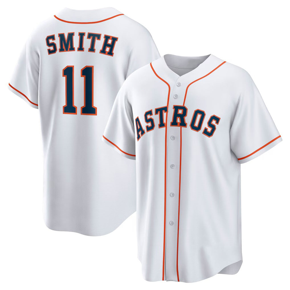 marshops Houston Astros #11 Cam Smith White  Home Replica Jersey