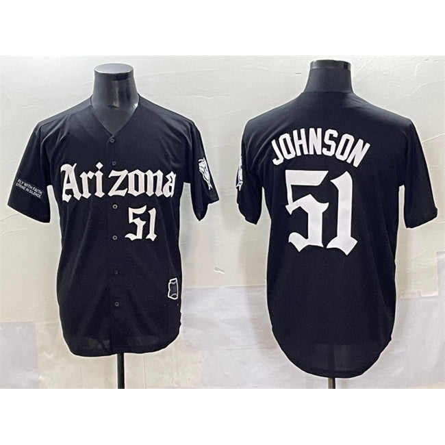 marshops Arizona Diamondbacks #51 Randy Johnson Black  'Gothic Desert Fang Edition' Vapor Premier Limited Stitched Jersey