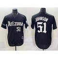 marshops Arizona Diamondbacks #51 Randy Johnson Black  'Gothic Desert Fang Edition' Vapor Premier Limited Stitched Jersey