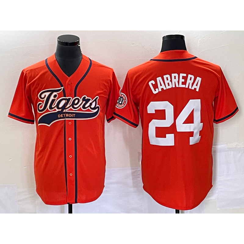 marshops Detroit Tigers #24 Miguel Cabrera Orange  Cool Base Stitched Jersey