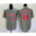 marshops  Cincinnati Reds #44 Elly De La Cruz Number Grey  Cool Base Stitched Jersey