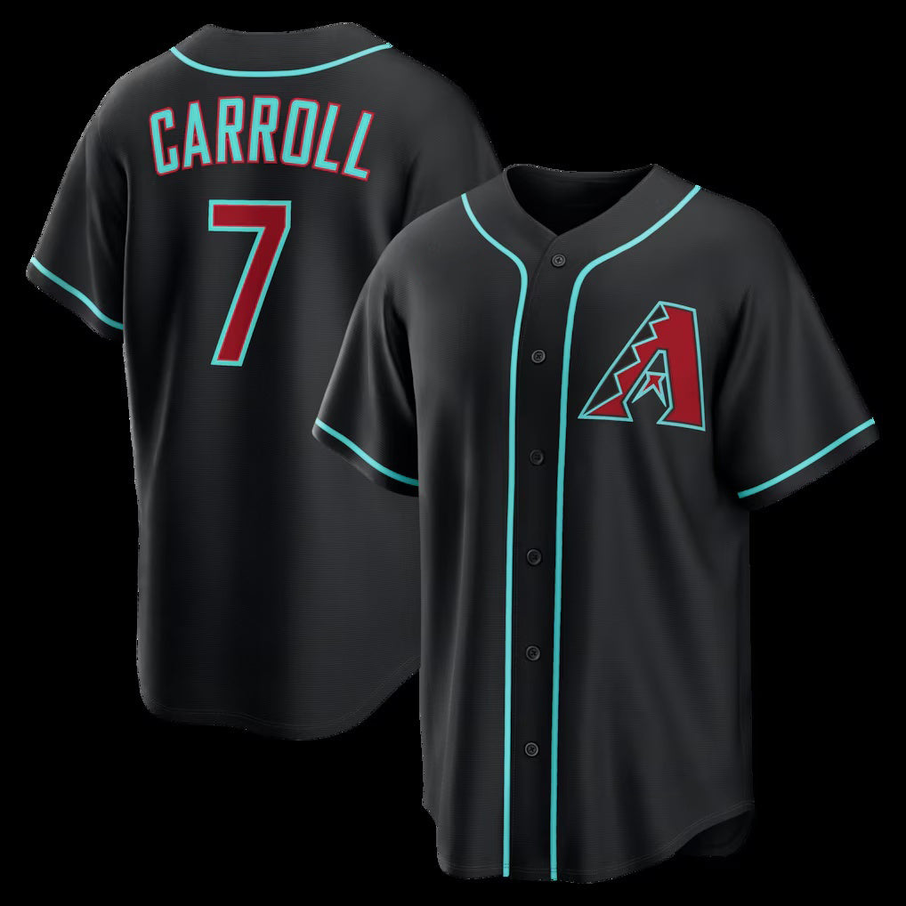 marshops Arizona Diamondbacks #7 Corbin Carroll Black  Alternate Replica Jersey
