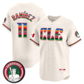 marshops Cleveland Guardians #11 Jos¨¦ Ram¨ªrez Cream  Mexico Vapor Premier Limited Stitched Jersey