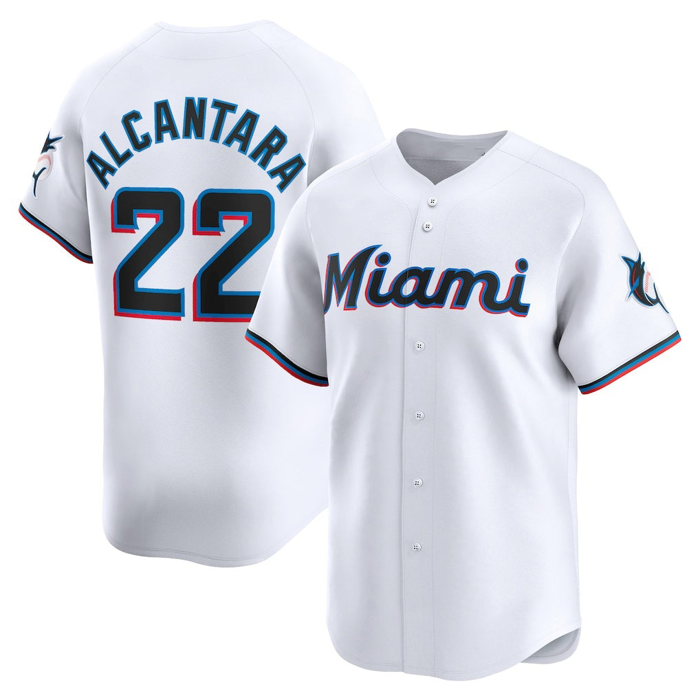 marshops  Miami Marlins #22 Sandy Alcantara White  Home Limited Player Jersey