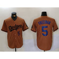 marshops Los Angeles Dodgers #5 Freddie Freeman Number Olive  Cool Base Limited Stitched Jerseys