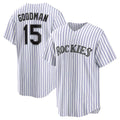 marshops Colorado Rockies #15 Hunter Goodman White  Home Replica Jersey