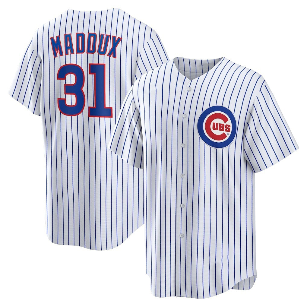 marshops Chicago Cubs #31 Greg Maddux White  Home Retired Player Replica Jersey