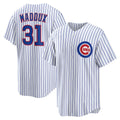 marshops Chicago Cubs #31 Greg Maddux White  Home Retired Player Replica Jersey