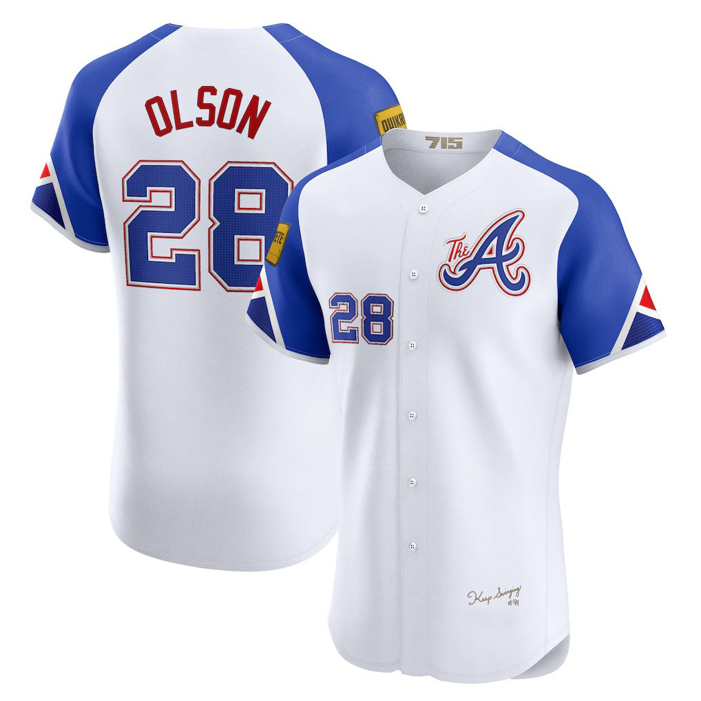 marshops Atlanta Braves #28 Matt Olson White  City Connect Elite Jersey 2