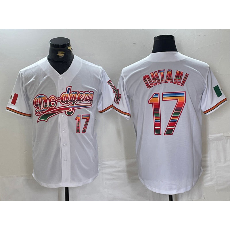 marshops Los Angeles Dodgers #17 Shohei Ohtani White  Mexico Cool Base Stitched Jersey