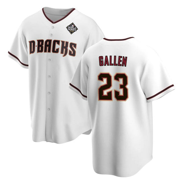 marshops Arizona Diamondbacks #23 Zac Gallen White  2023 World Series Cool Base Stitched Jersey