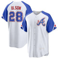 marshops Atlanta Braves #28 Matt Olson White  2023 City Connect Cool Base Stitched Jersey