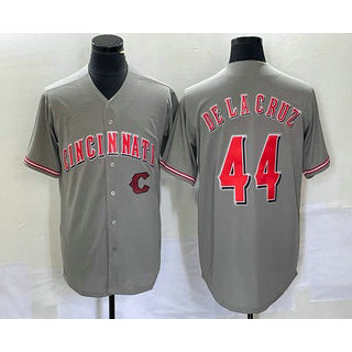 marshops  Cincinnati Reds #44 Elly De La Cruz Grey  Cool Base Stitched Jersey
