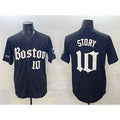 marshops Boston Red Sox #10 Trevor Story Black  Gothic Vapor Limited Stitched Jersey
