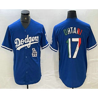 marshops Los Angeles Dodgers #17 Shohei Ohtani Mexico Blue  Cool Base Stitched Jersey 2