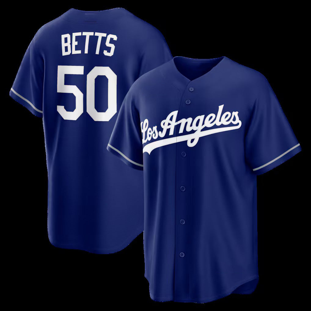 marshops Los Angeles Dodgers #50 Mookie Betts Royal  Alternate Replica Jersey