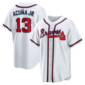 marshops Atlanta Braves #13 Ronald Acuna Jr. White  Home Replica Player Name Jersey