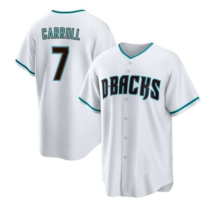 marshops Arizona Diamondbacks #7 Corbin Carroll White  Cool Base Stitched Jerseys