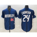 marshops Detroit Tigers #24 Miguel Cabrera Number Navy  2024 City Connect Cool Base Limited Stitched Jersey