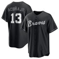 marshops Atlanta Braves #13 Ronald Acuna Jr. Black  Lights Out Limited Stitched Jersey