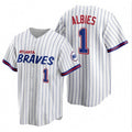 marshops Atlanta Braves #1 Ozzie Albies White  2021 City Connect Stitched Jersey