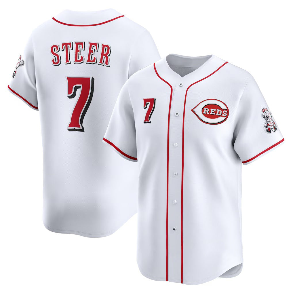 marshops  Cincinnati Reds #7 Spencer Steer White  Home Limited Player Jersey