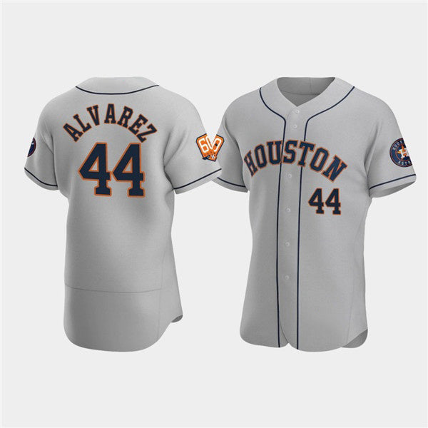 marshops Houston Astros #44 Yordan Alvarez Gray  60th Anniversary Flex Base Stitched Jersey