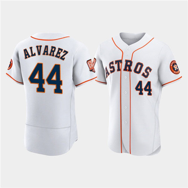 marshops Houston Astros #44 Yordan Alvarez White  60th Anniversary Flex Base Stitched Jersey