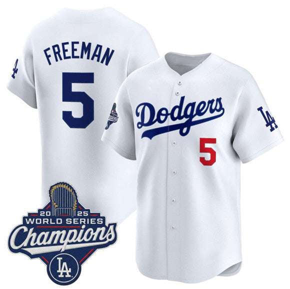 marshops Los Angeles Dodgers #5 Freddie Freeman White  2025 Champions Stitched Jersey