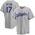 marshops Los Angeles Dodgers #17 Shohei Ohtani Gray  Cool Base Stitched Jersey