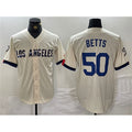 marshops Los Angeles Dodgers #50 Mookie Betts Cream  Stitched Jersey