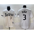 marshops Houston Astros #3 Jeremy Pena White  Gothic 'Houston Born Barrio Raised' Limited Stitched Jersey