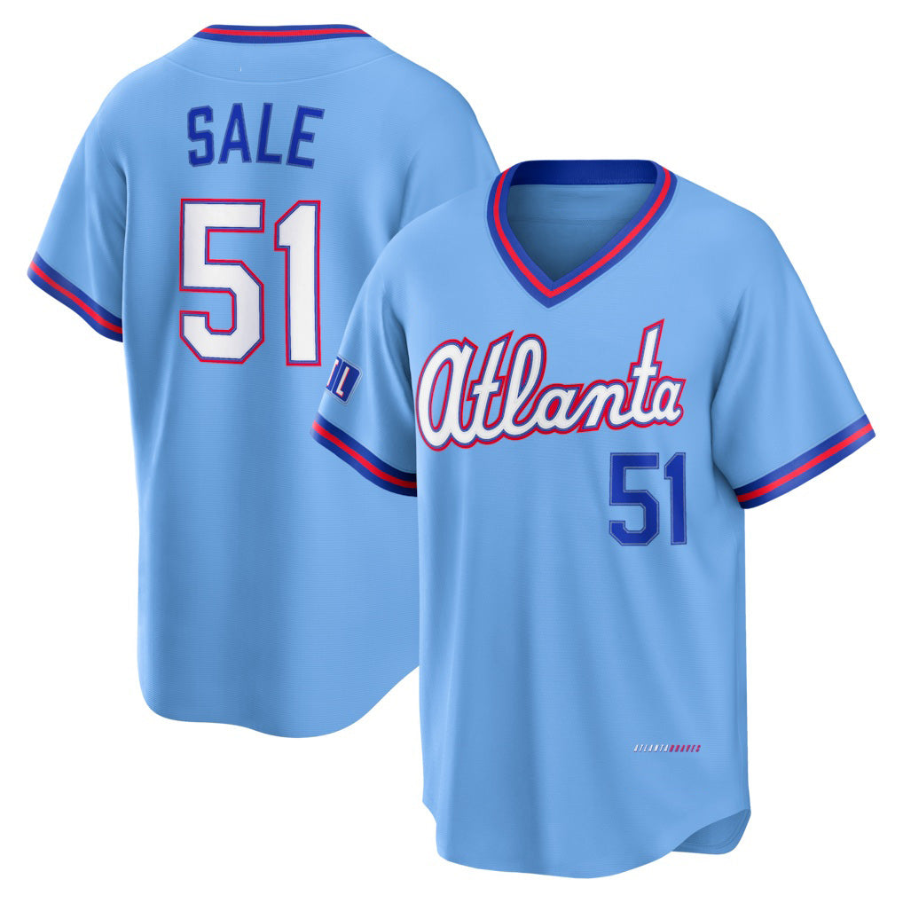 marshops Atlanta Braves #51 Chris Sale Powder Blue  2026 City Connect Stadium Jersey